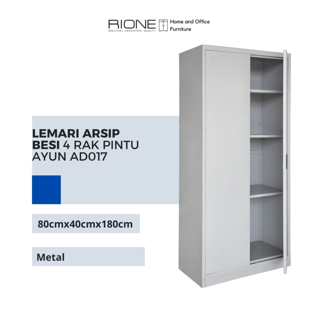 RIONE Lemari Arsip Besi 4 Rak Pintu Ayun AD017