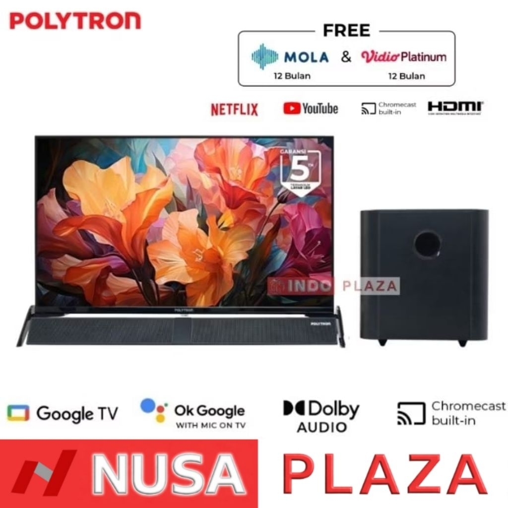 TV POLYTRON 32 Inch GOOGLE TV PLD-32BG9058 CINEMAX SOUNDBAR (KHUSUS MEDAN)