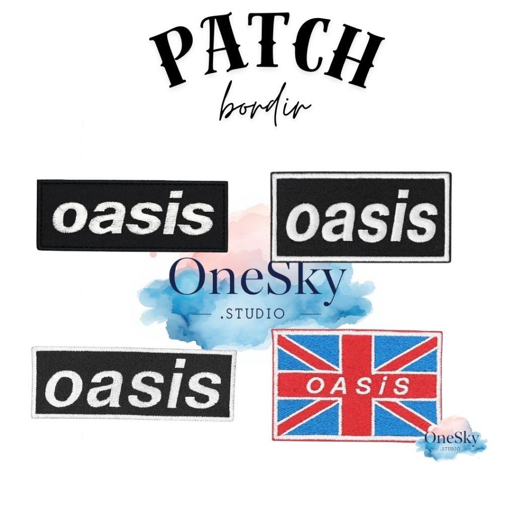 Patch Bordir Oasis Premium | Emblem Bordir Band Oasis | Aplikasi Jaket Tas Topi