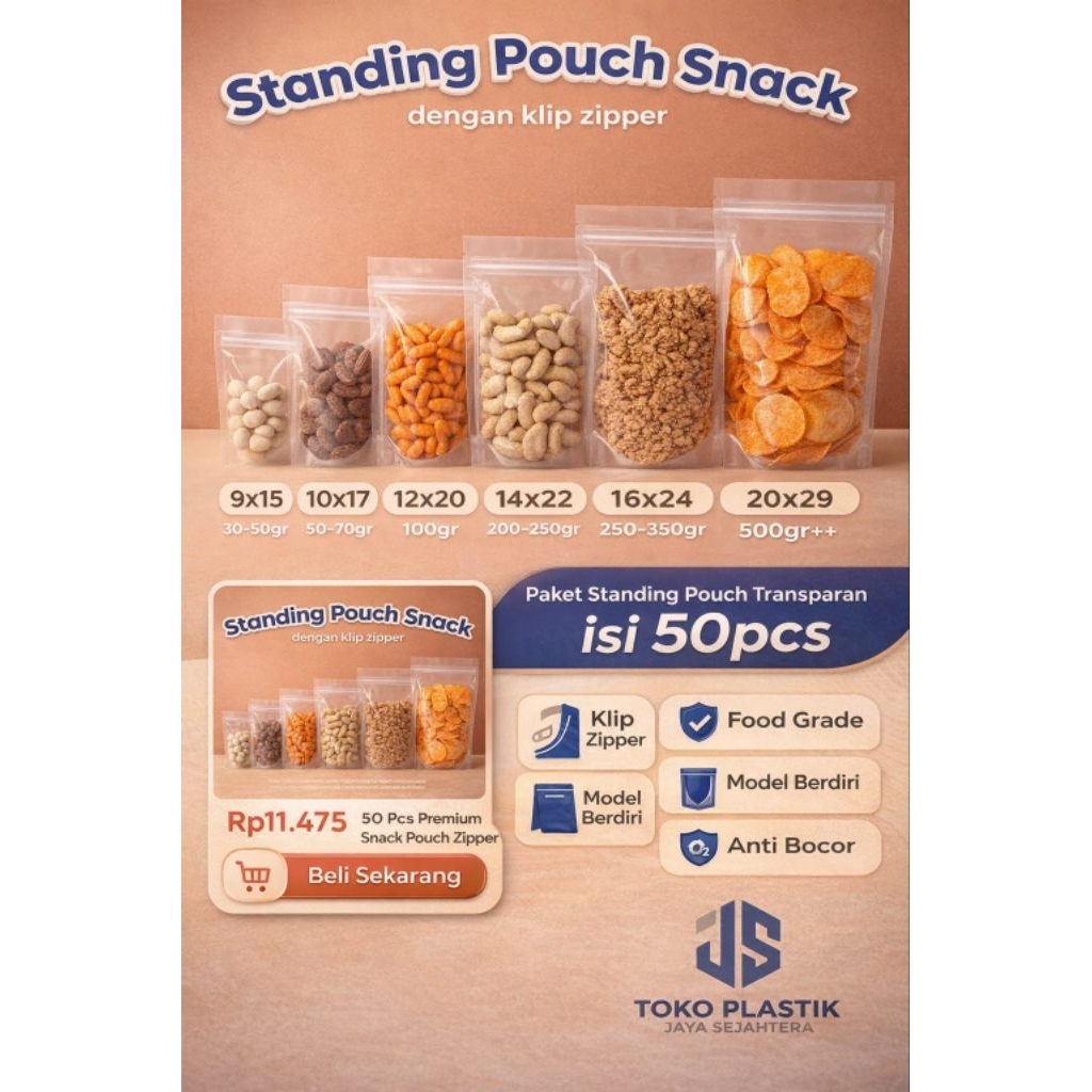 standing pouch 12 x 20
