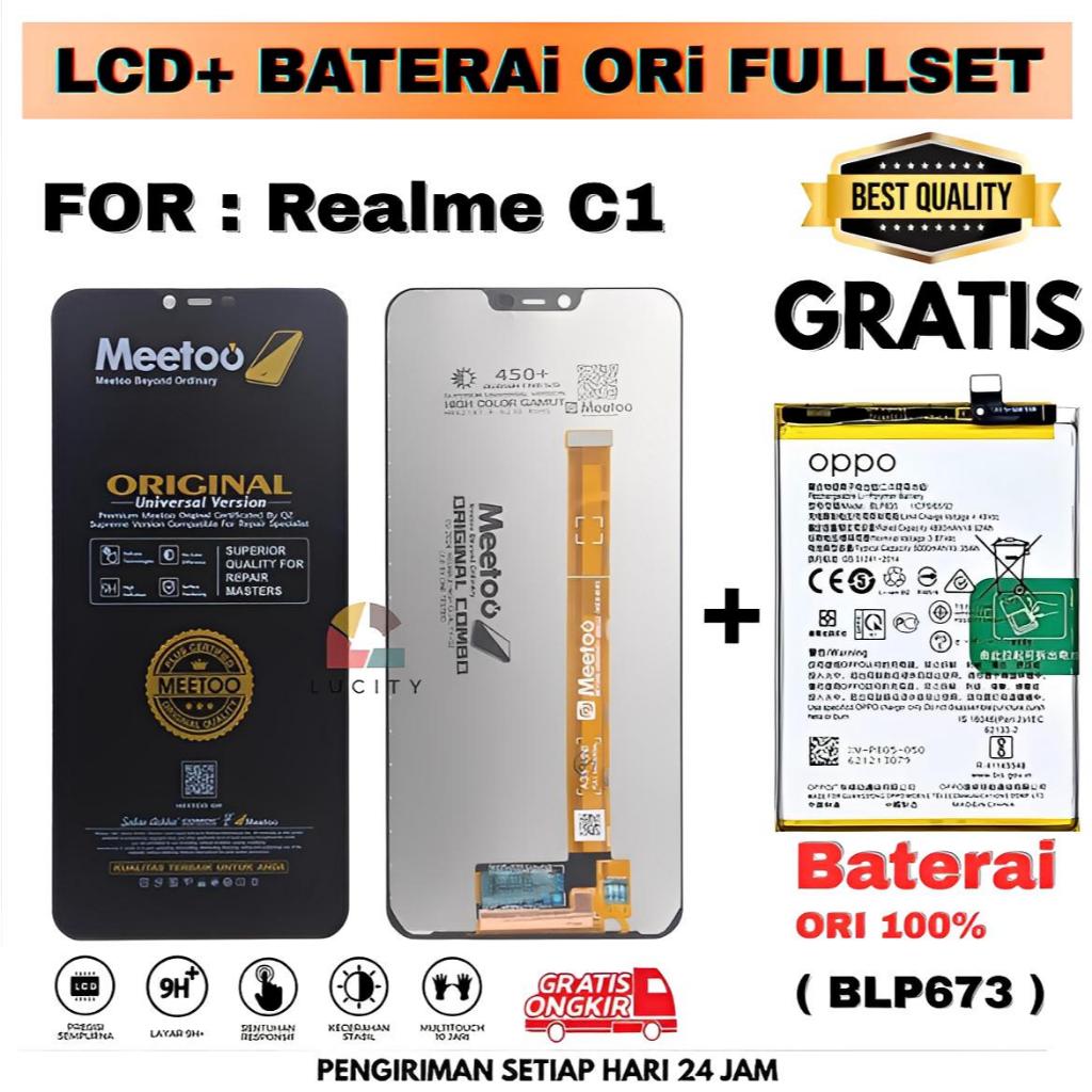 LCD REALME C1 Fullset Touchscreen + Baterai OriginaL / LCD + Baterai BLP673 OriginaL Fullset