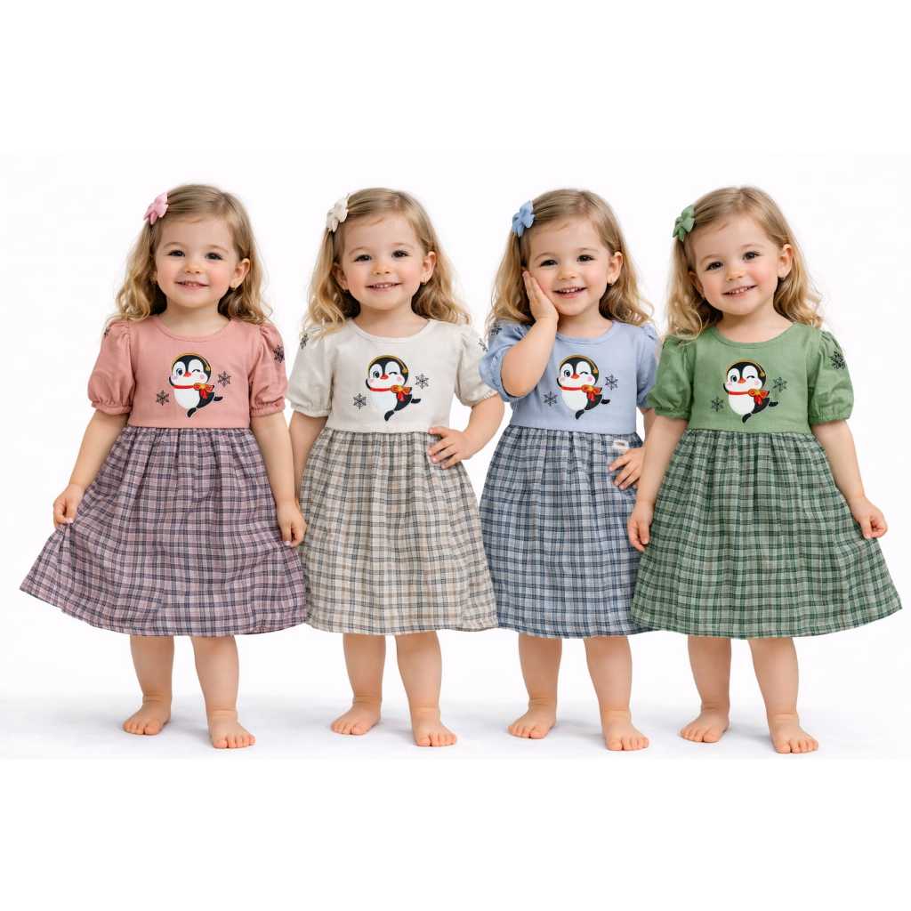 Dress Amena Tutu anak Motif Apple