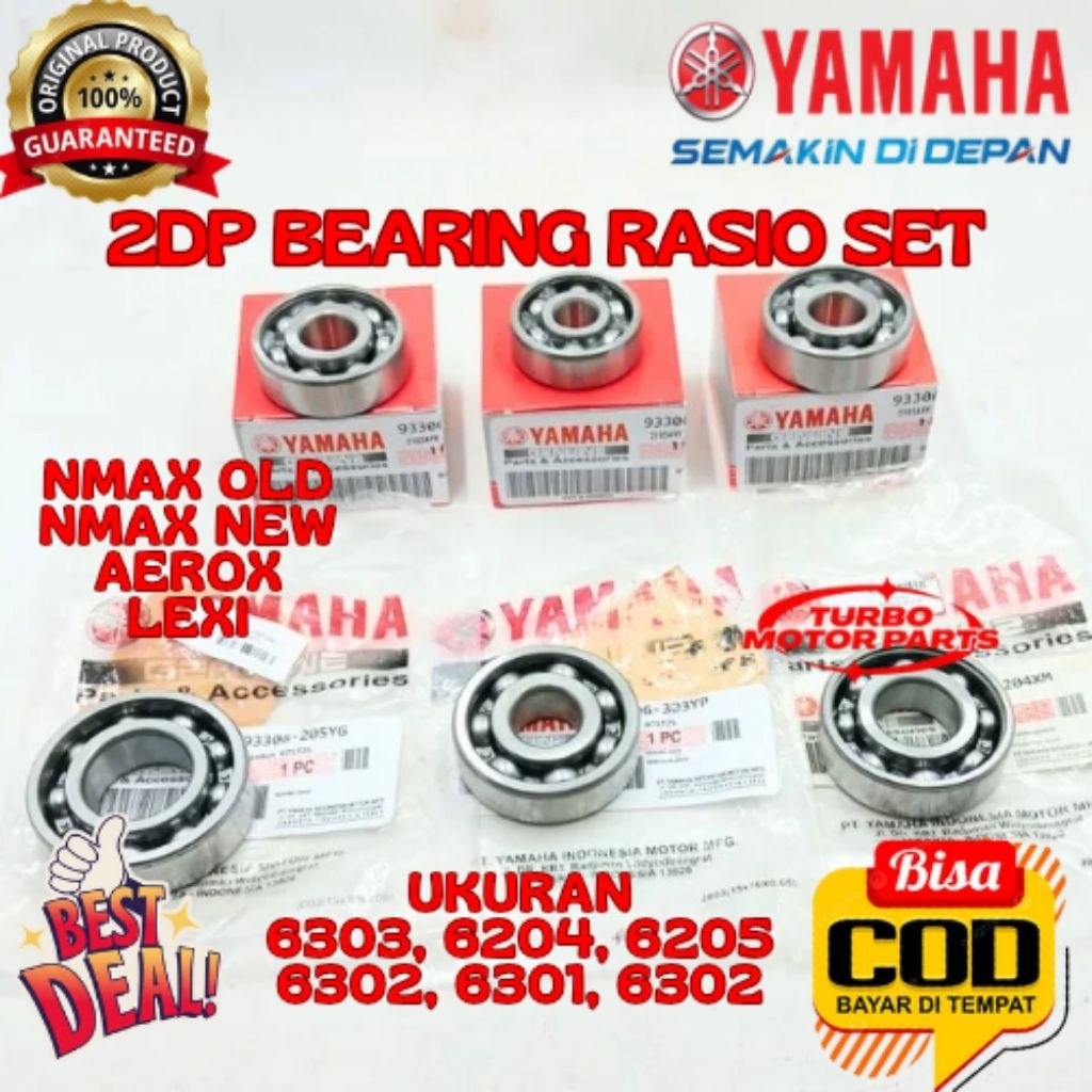 BEARING RASIO SET ORIGINAL YAMAHA KODE 2DP, BEARING RASIO SET N MAX OLD, BEARING RASIO SET N MAX NEW
