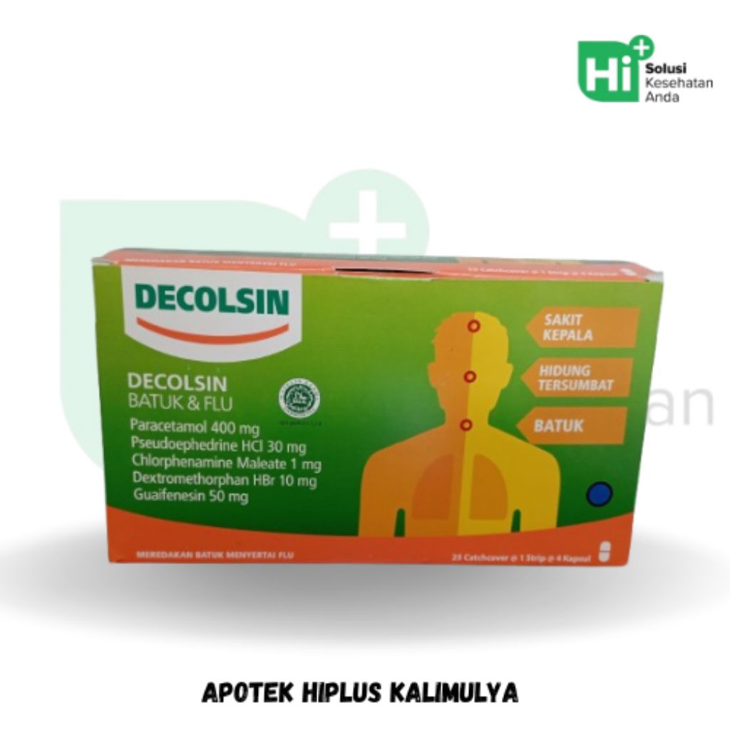 Decolsin 4 Kapsul - Obat Flu dan Demam dengan Paracetamol, Chlorpheniramine, Dextromethorphan