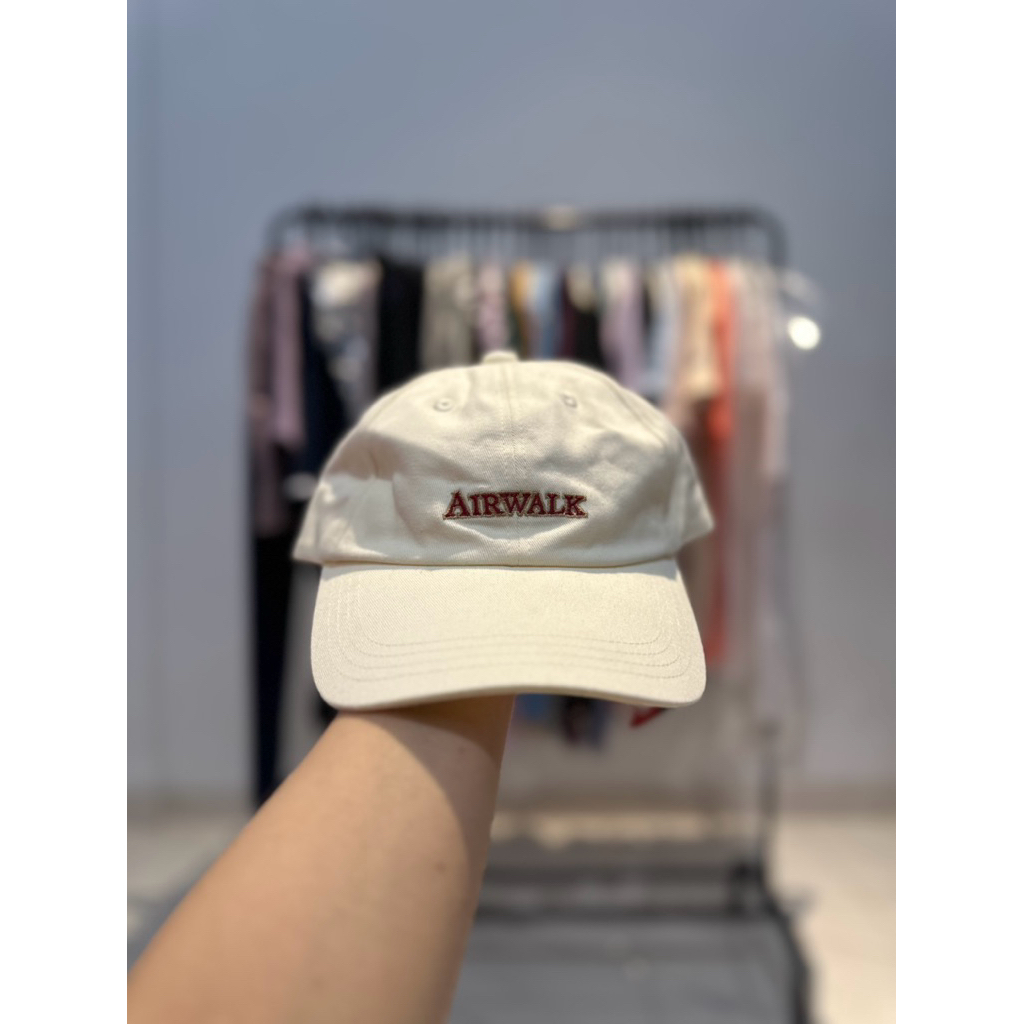 TOPI AIRWALK UNISEX HAT AIW DECIM CASUAL CAPS AIWHPM25022W OFF WHITE ORIGINAL HAT