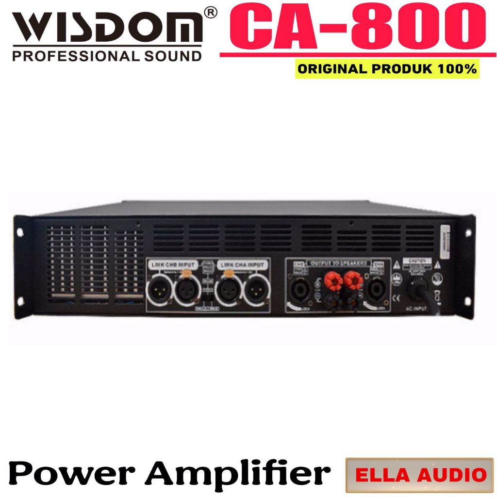 Power Amplifier Wisdom CA800 CA-800 2-Channel Ca 800