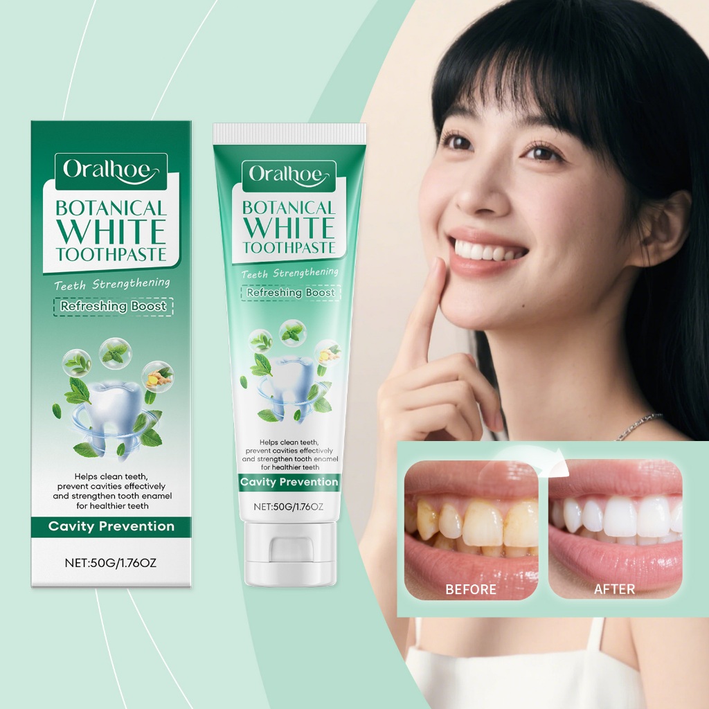 Oralhoe Pasta Gigi Whitening 50g Pasta Gigi Pemutih Ekstrak Tumbuhan Perontok Karang Gigi Cepat Toot