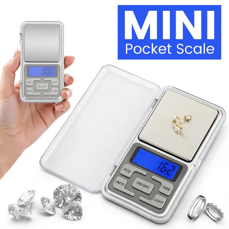 Timbangan emas elektronik mini, timbangan mini (0,01-500 gram), timbangan saku digital mini