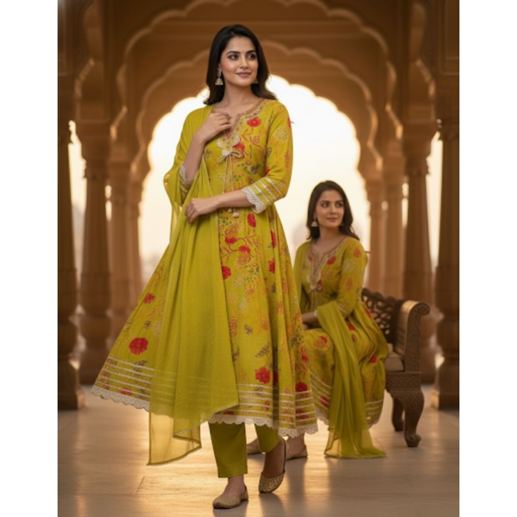 ORI INDIA-ANARKALI SET Premium Mewah Original, Lyanz Fashion (LF) Baju India Wanita Setelan Selendan