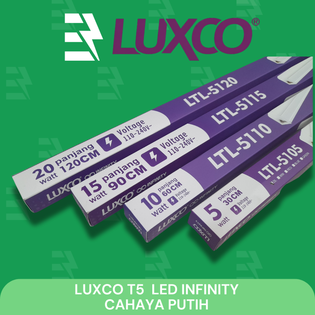 Luxco T5 LED Infinity Daya 5w 10w 15w 20w Cahaya Putih