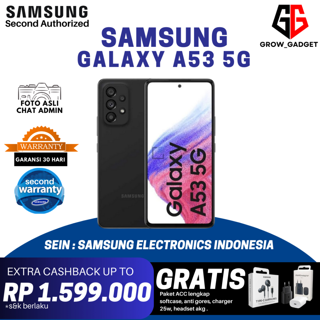 RESMI | SAMSUNG GALAXY A53 5G 8/256GB & 8/128GB SECOND SEIN