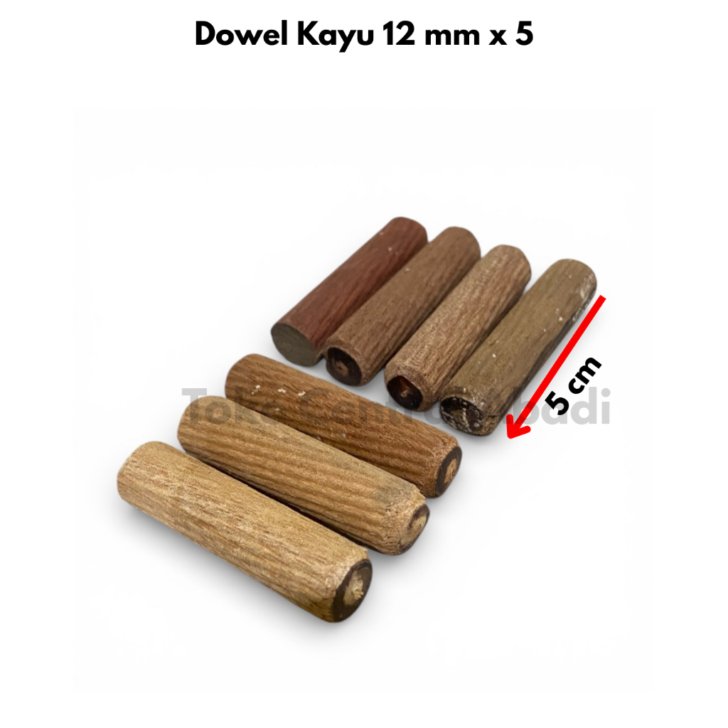 Dowel kayu ukuran 12 mm x 5 cm isi 100 pcs / Dowel Kayu / Dowel Kayu 12mm / Dowel / Dowel Jig / Dowe