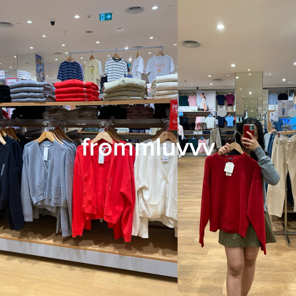 SALE Uniqlo Cardigan Katun Lembut Kerah V | Jastip Kardigan Uniqlo