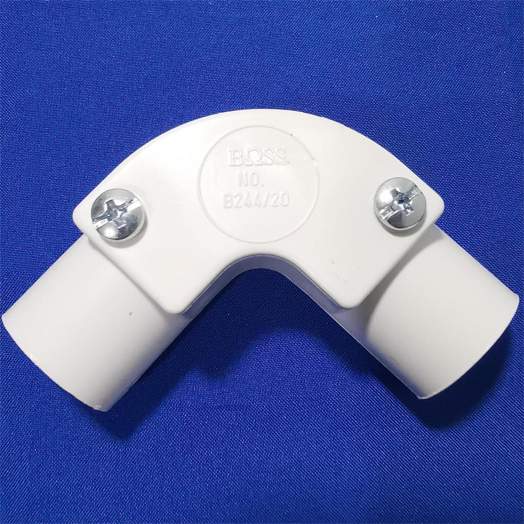 B244 Pipa L-Bow / elBow 20mm Putih Boss