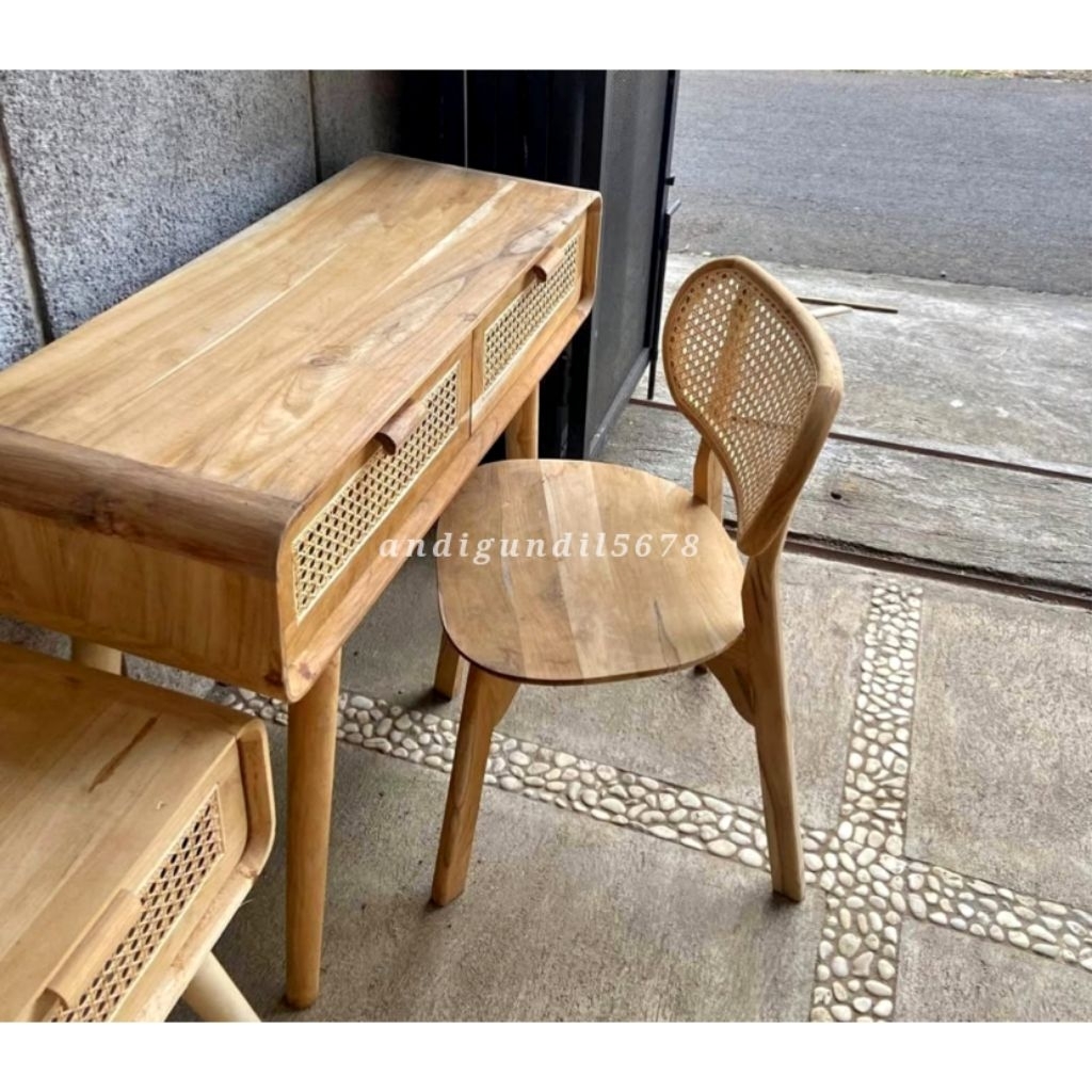 Set Meja Belajar minimalis modern Meja Konsul Minimalis Kayu Jati Meja belajar minimalis Kayu Jati