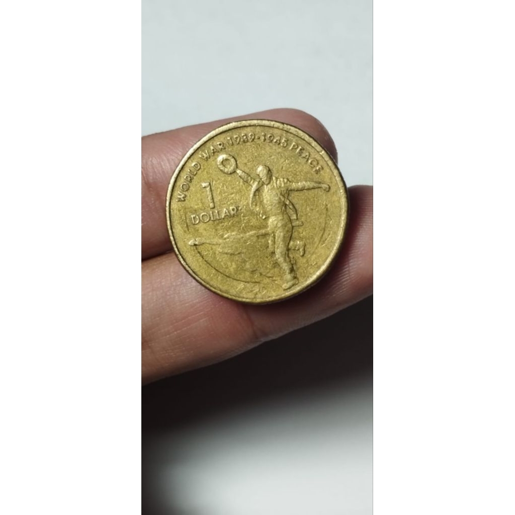 1 Dolar Australia - Potret Elizabeth II ke-4 - Perdamaian - Akhiri Perang Dunia II