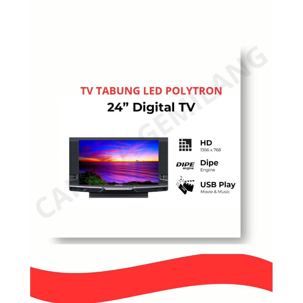 TV LED TABUNG POLYTRON 24 INCH DIGITAL