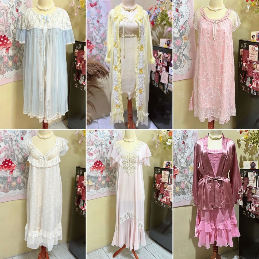 Sleepwear Satin & Tulle – Piyama Dress Daster Kimono Princess Coquette Fairycore Royal Vibes Ratu Su