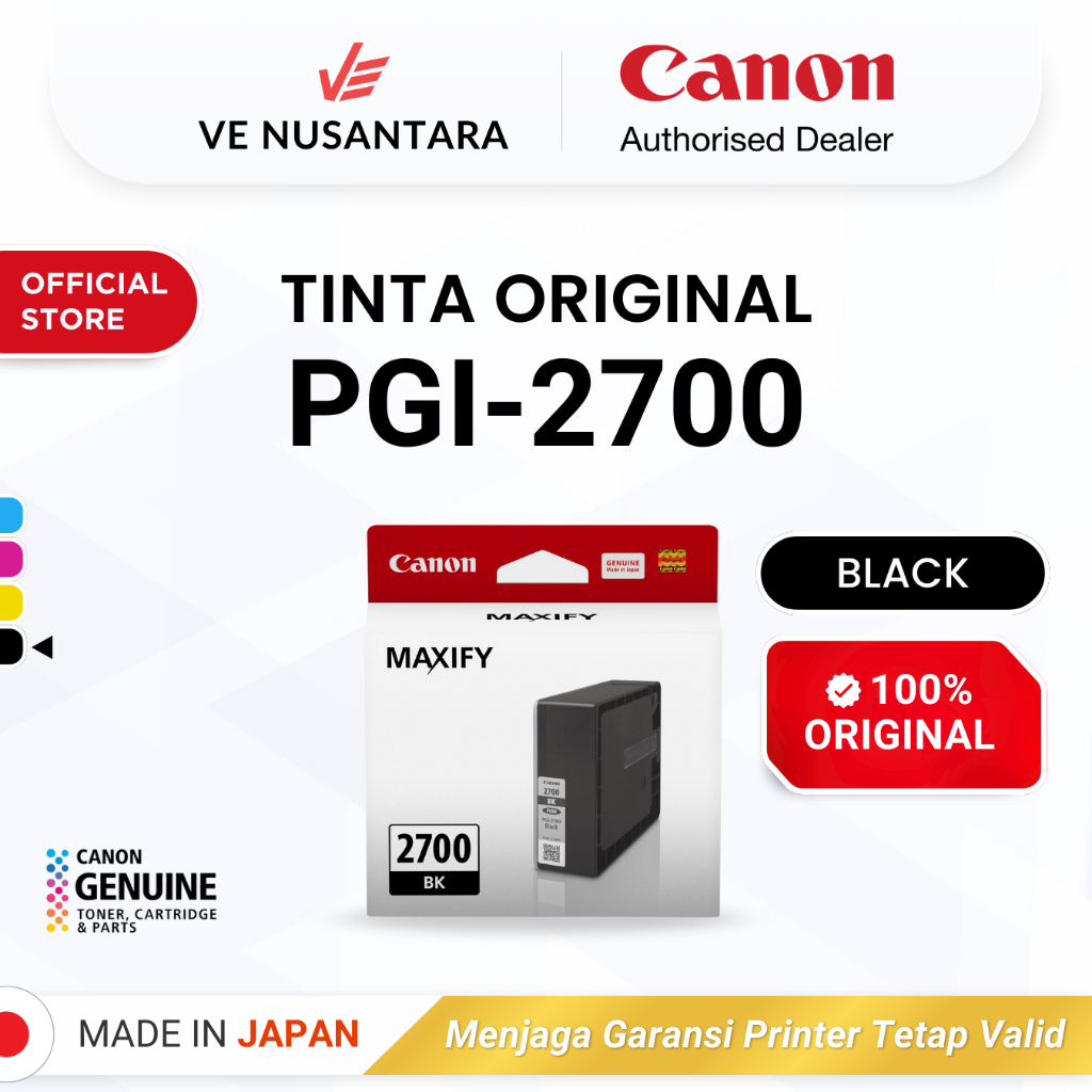 Tinta Original Canon 2700 Black PGI-2700BK - Tinta Canon MAXIFY iB4170 MB5170 MB5470 - Tinta Cartrid