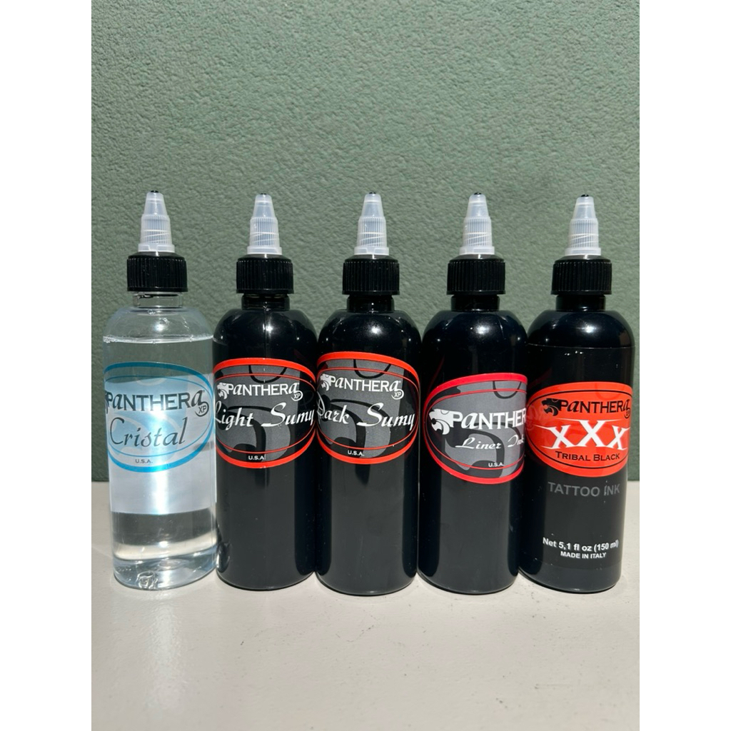 PANTHERA INK TATTOO 5oz XXX TRIBAL BLACK | LINER BLACK | DARK SUMY | LIGHT SUMY | CRISTAL