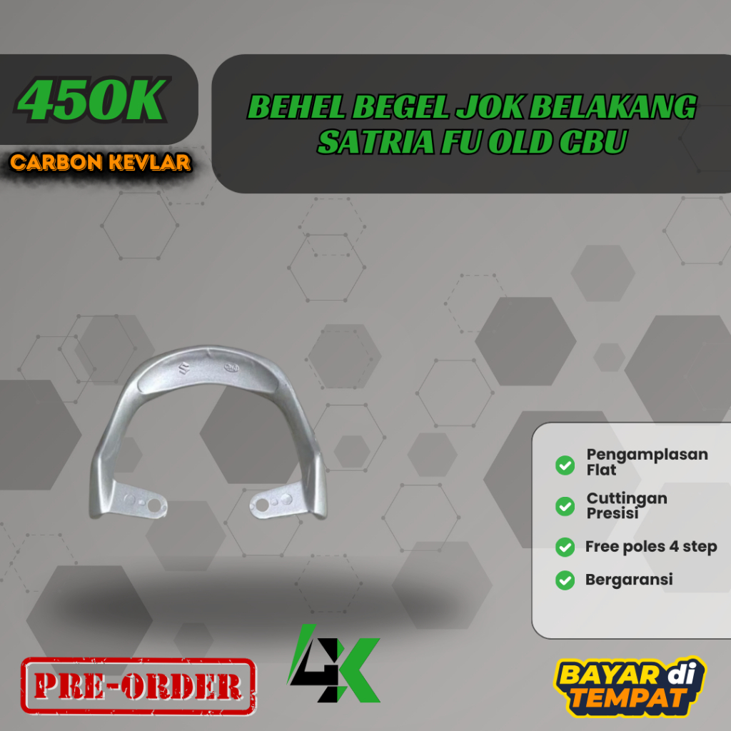 Behel Begel Jok Belakang Satria FU Old CBU Carbon Kevlar Karbon Fiber