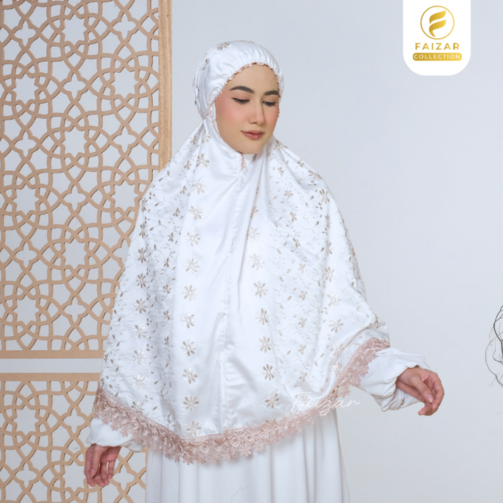 Faizar - Bergo Hijab Instan Haji Dan Umroh Saku Resleting Anti Copet Sutra Paris Bordir Premium Jumb