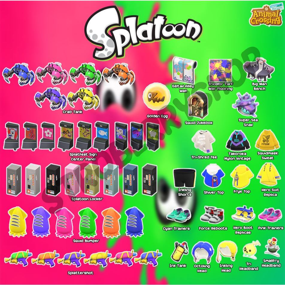 New Items V3 SPLATOON SET Free Update Animal Crossing New Horizons ACNH terbaru termurah tercepat
