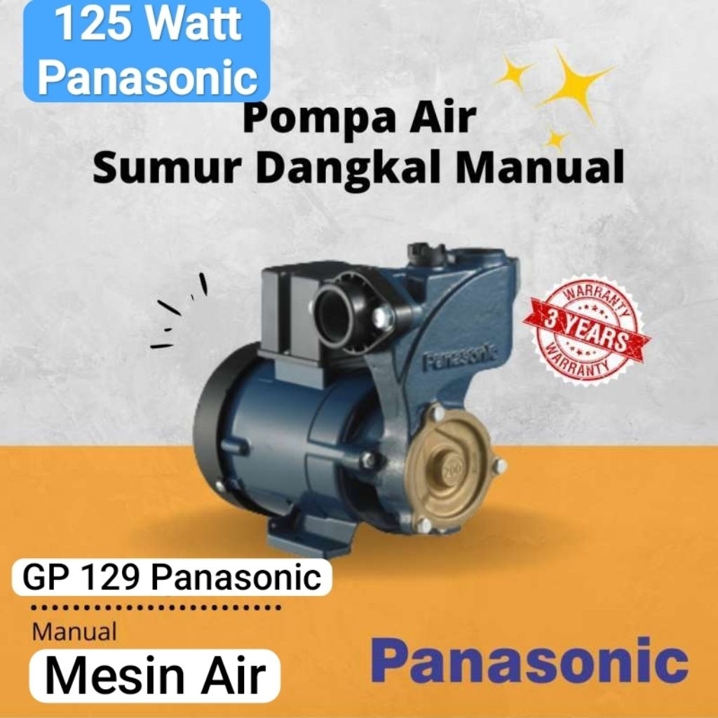 Panasonic GP 129 Pompa Air Mesin Air Water Pump 125 Watt Manual Garansi Resmi