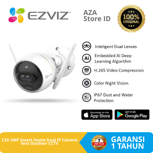 Ezviz C3X 2MP Smart Home Dual IP Camera lens Outdoor CCTV