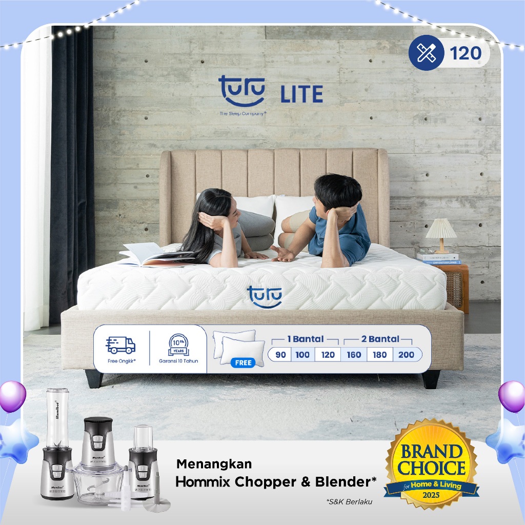 Turu - Kasur Base Support Foam TURU LITE ukuran 120x200 (Double Size) Free Bantal