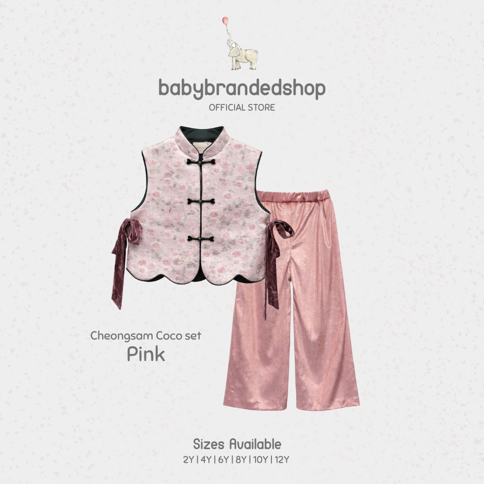 KEKEYO Cheongsam Coco Pink Set | Baju Anak | 2-12Y