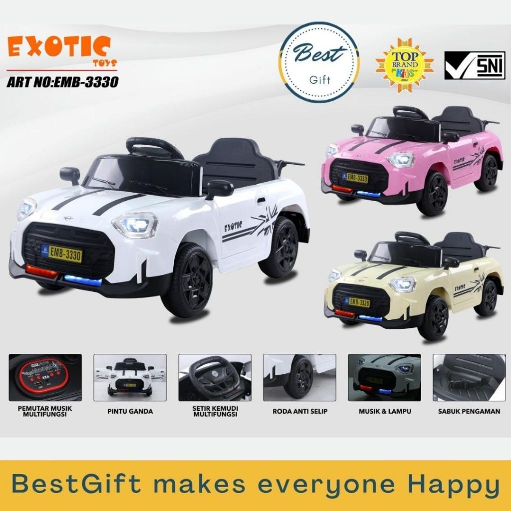 EXOTIC MOBIL AKI EMB-3330 MOBIL AKI ANAK SPORTY (Remote Control & Swing)