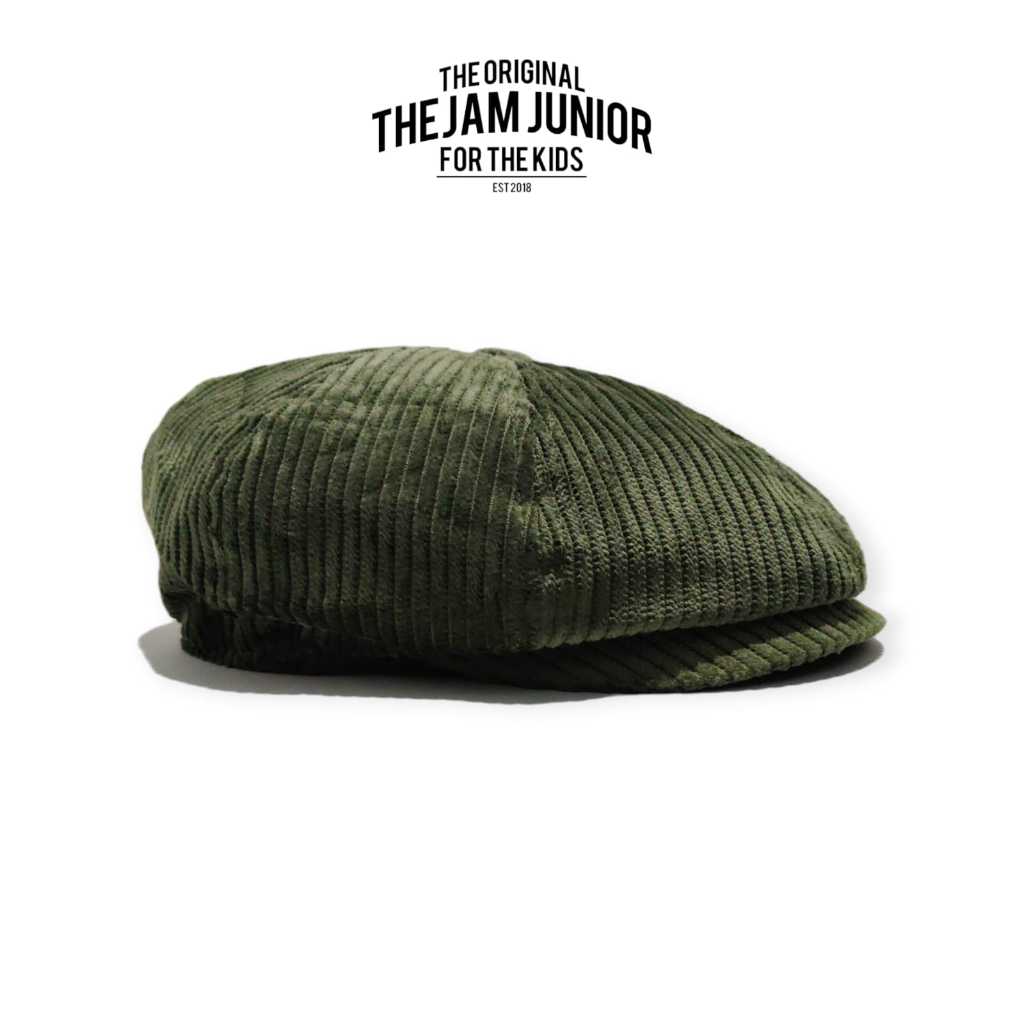 Thejam. Topi anak pria wanita | Newsboy cap kids corduroy green