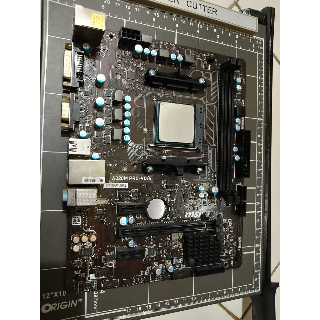 Mobo amd Am4 ASUS A320m PRO + Ryzen 5 1600 Normal siap Rakit