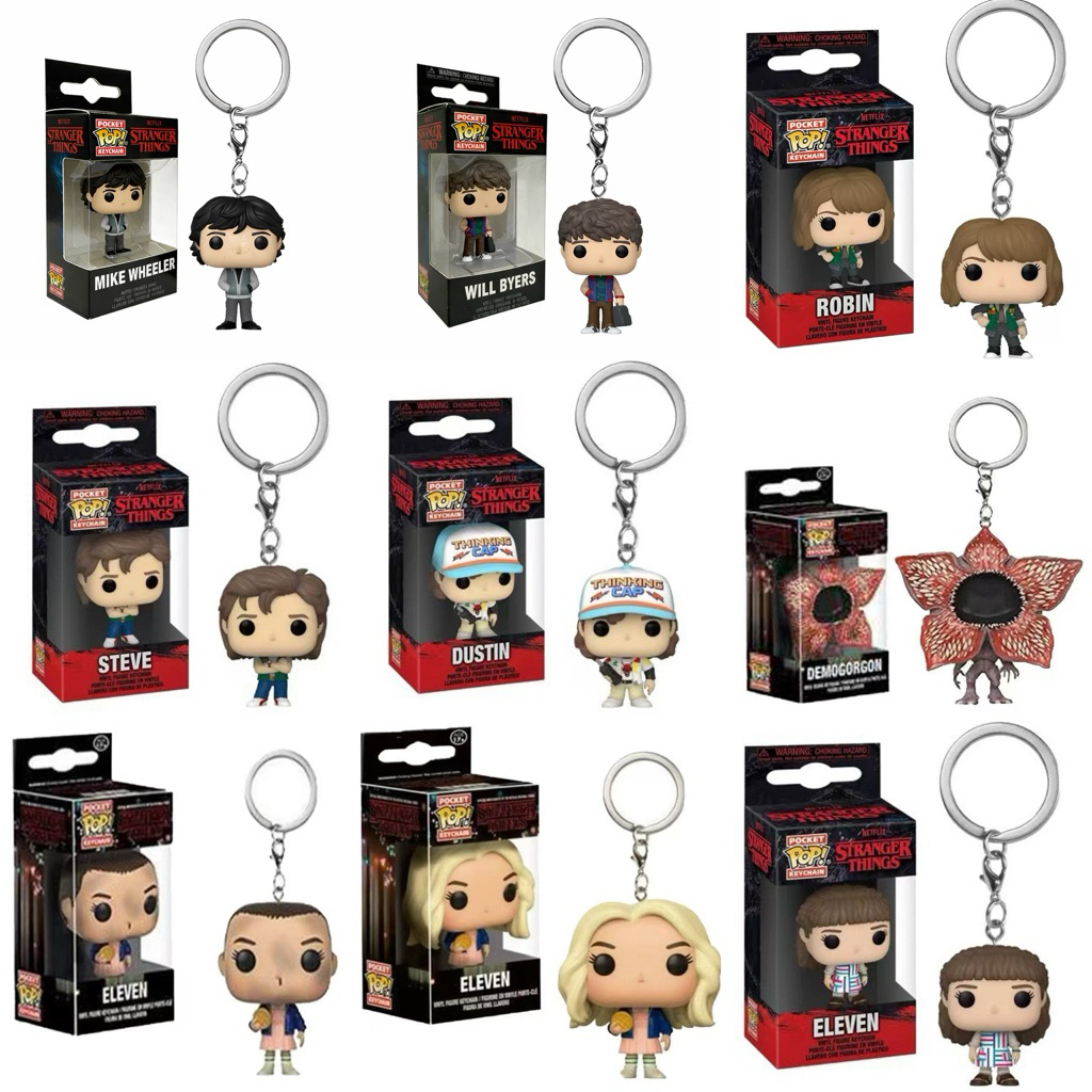 [READY STOCK] Funko Pocket Pop Stranger Things Gantungan Kunci Keychain Mike Will Eleven Steve