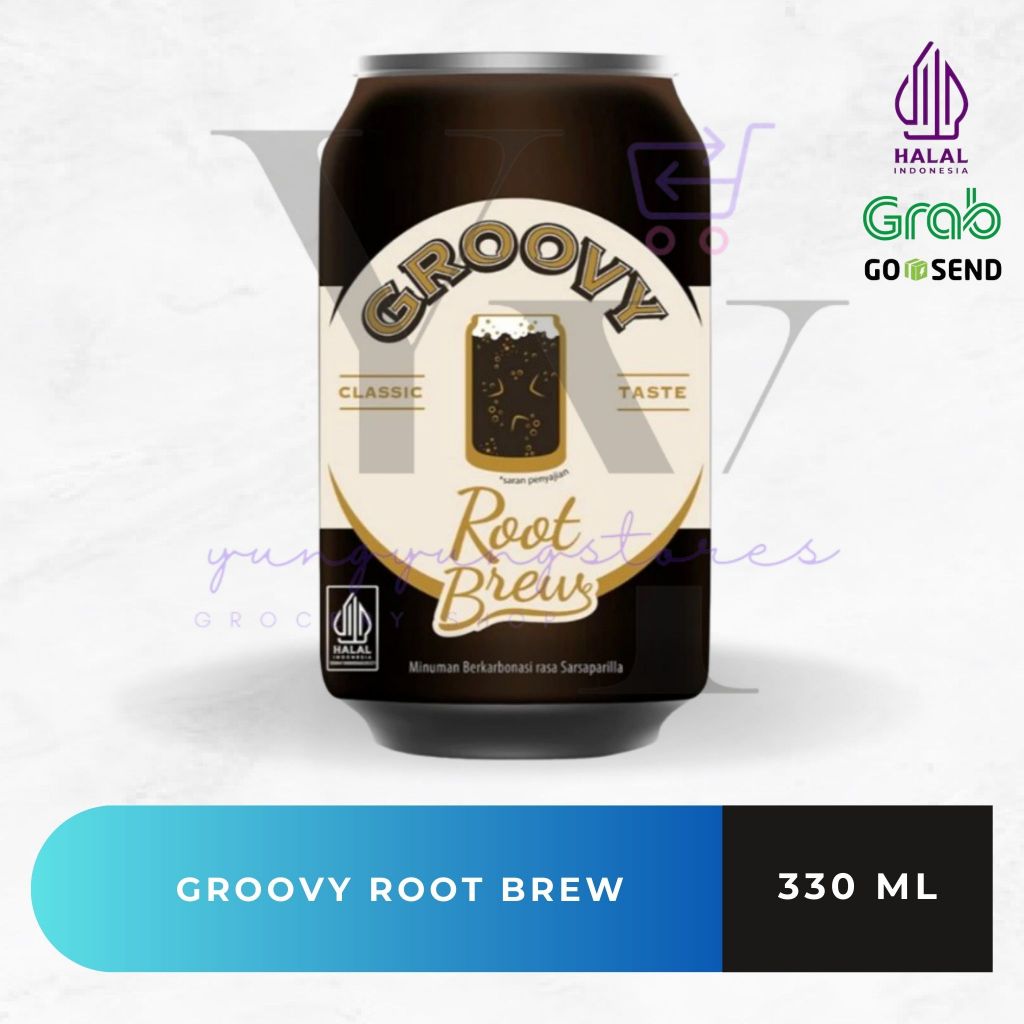 [SATUAN] Groovy Root Brew / Minuman Root Beer / Sarsaparilla Kaleng 330 ml