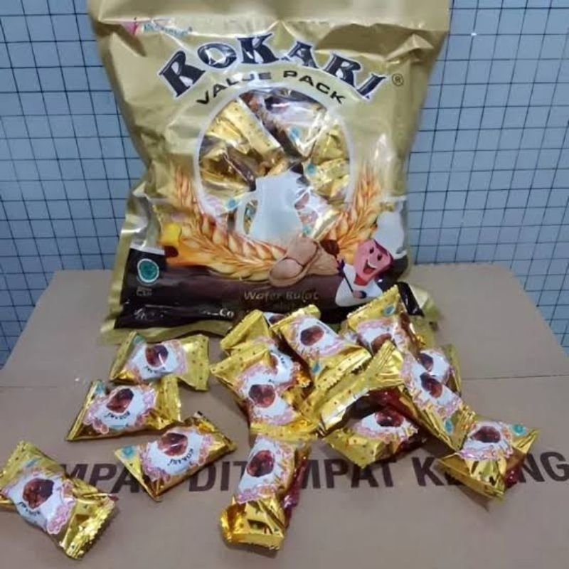 rokari wafer bola coklat kacang bag 350g