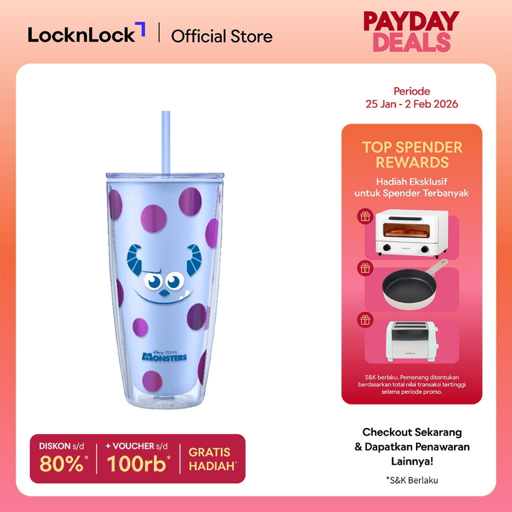LocknLock Double Wall Cold Cup Disney Pixar Monsters Sulley Edition - 750ml