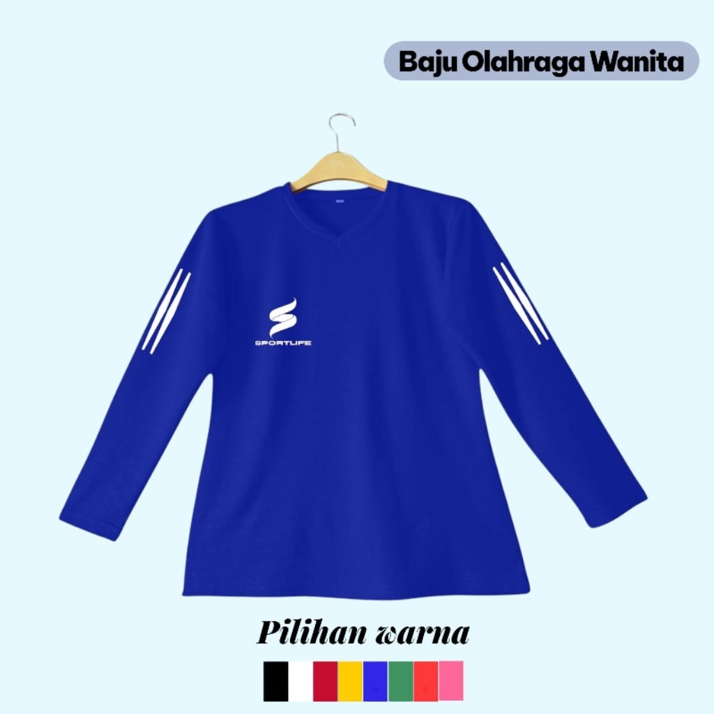 Atasan Baju Olahraga Wanita Muslim Baju Fitness Senam Jogging Aerobic Running Gym Yoga Lari Volly