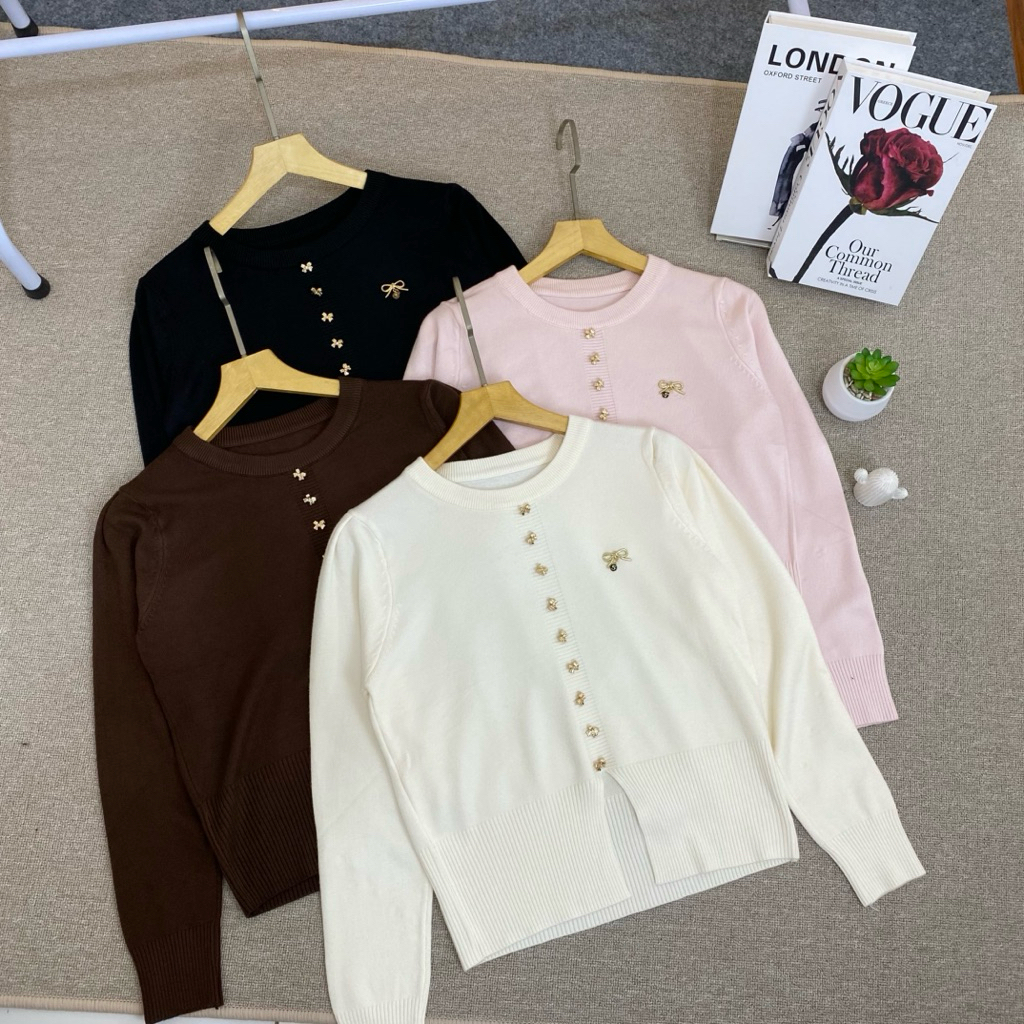 ( Gummy ) Sweater Wanita Velve rajut premium bordir Pita || Korean style