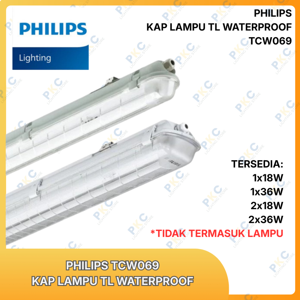 Philips Kap Lampu TL Waterproof TCW069 1x18W 2x18W 1x36W 2x36W
