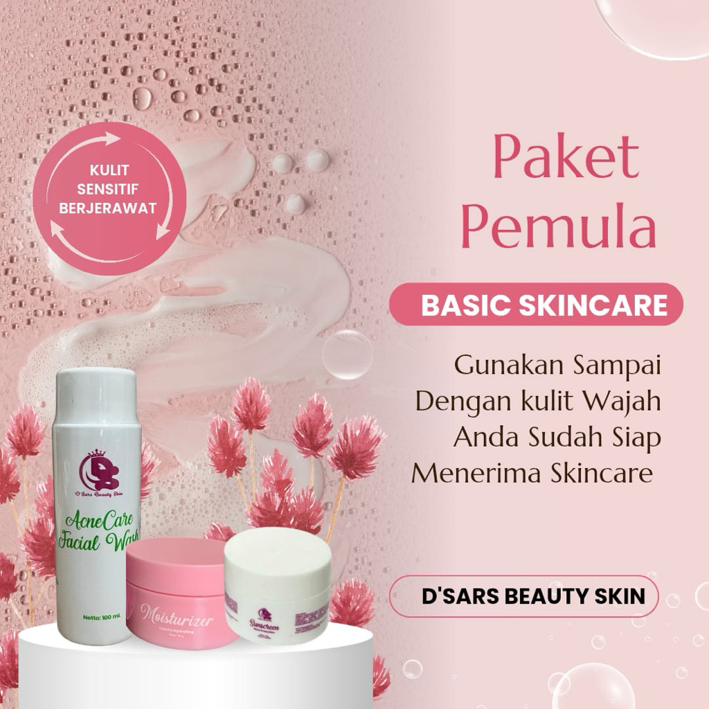 DSARS PAKET PEMULA MOISTURIZER+Sunscreen+sabun (Owner Dian Saraswati) skincare Dsars