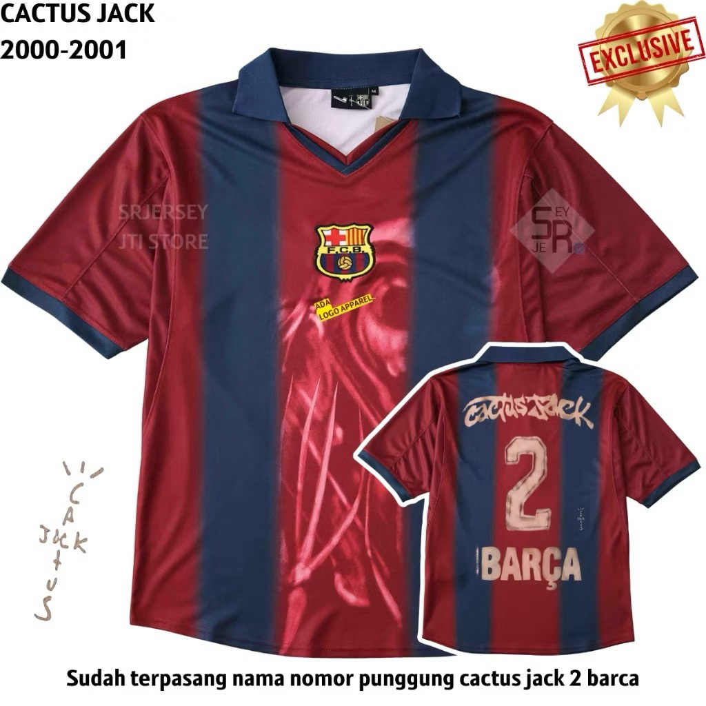 Jersey Barcelona X Travis Scott Cactus Jack Special Edition 2000 2001 - Jersey Barca Retro Vintage
