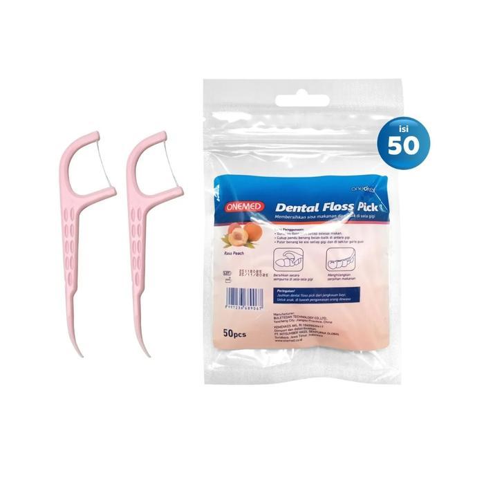 Onemed | Refill Dental Floss Toothpick Bag Isi 50 Pcs | Benang Gigi