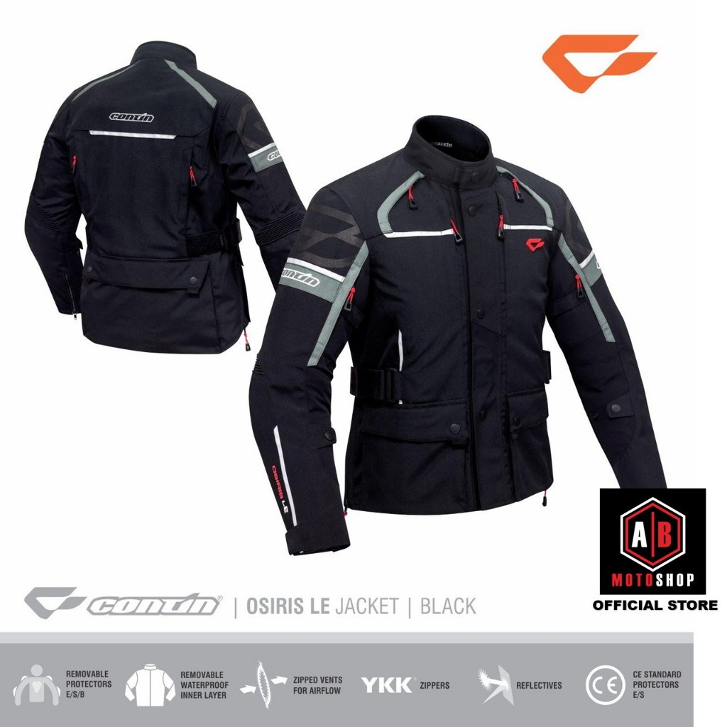 Continmoto Jaket Motor Touring Adventure Protektor Contin Osiris Le - Black