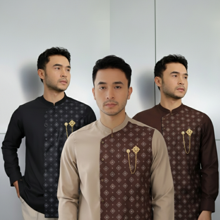 kemeja batik pria Saviq baju formal pria beskap modern