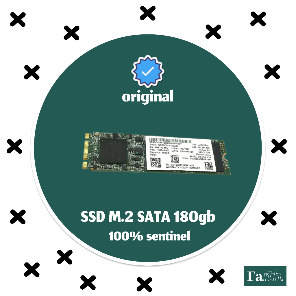 SSD M.2 SATA NGFF 180gb intel 100% sentinel