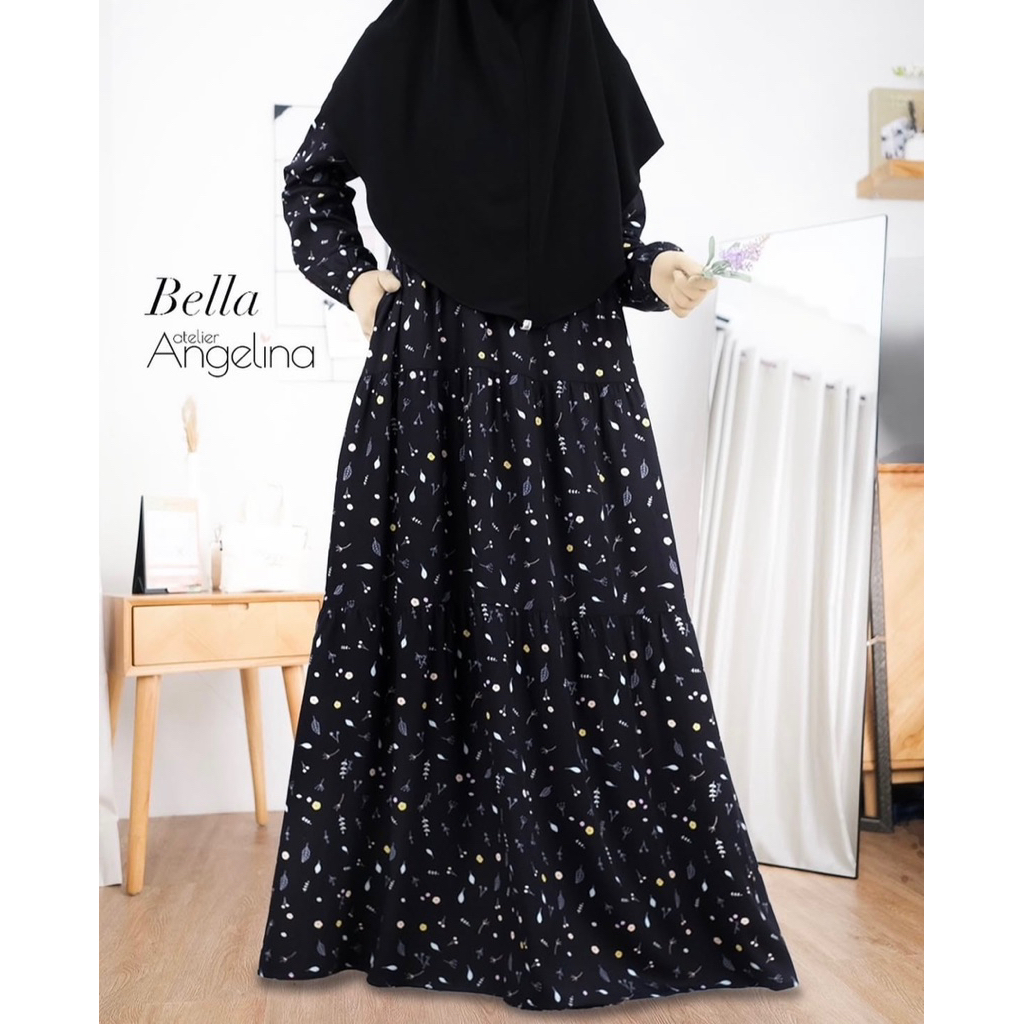 [SIAP KIRIM] BELLA DRESS DOODLESS BLACK SIZE M BY ATELIER ANGELINA