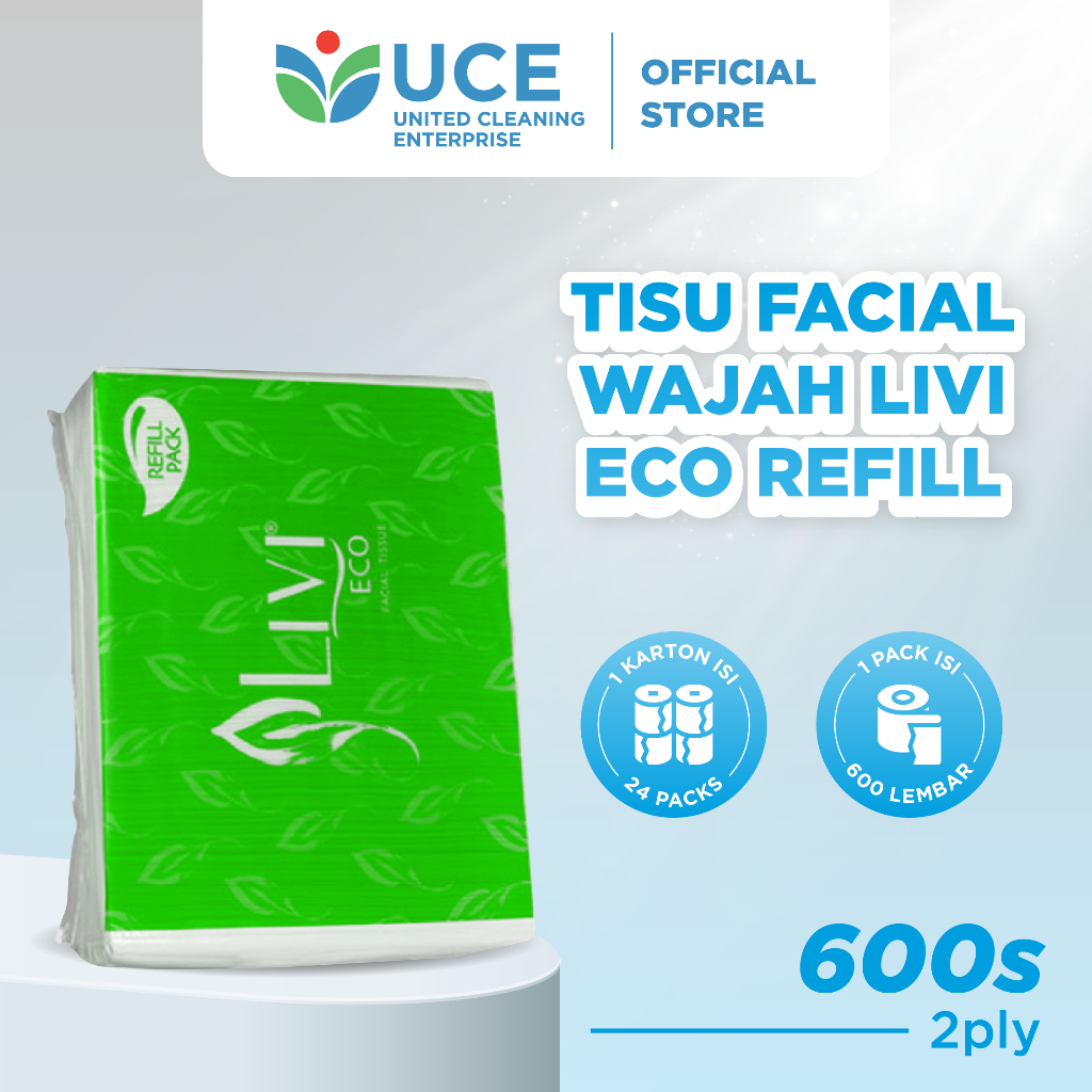 LIVI Tissue Facial Wajah Eco Refill isi 600 lembar (2ply)