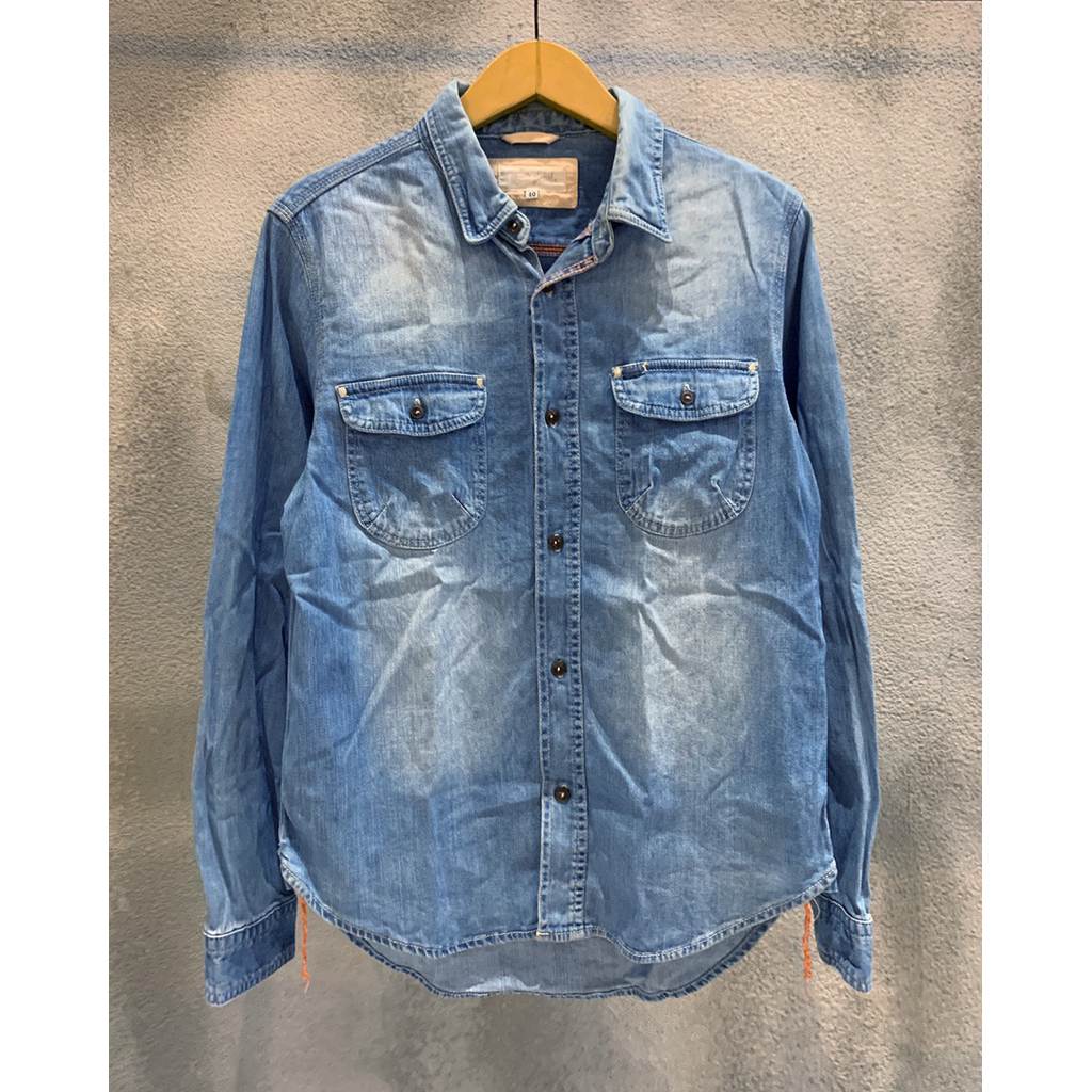 Kemeja Denim Grand Global Japan Lengan Panjang Original